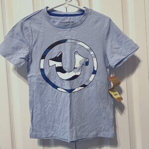 True Religion-NWT-Boys Size 5 Baby Blue/Black/White T Shirt Only-Camo-School